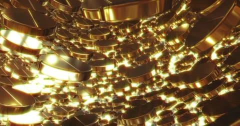Abstract 3D graphics Background with golden pills. 3D rendering Stock Illustration