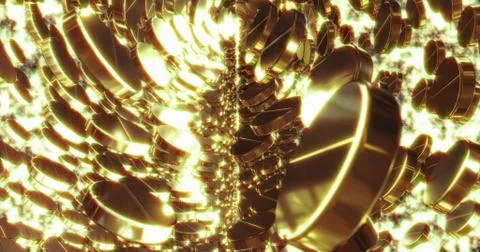 Abstract 3D graphics Background with golden pills. 3D renderinging Stock Illustration