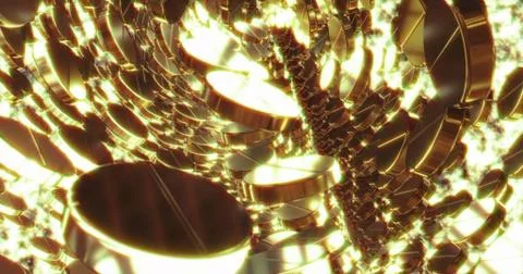 Abstract 3D graphics Background with golden pills. 3D renderinging Stock Illustration