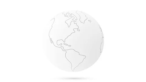 Abstract 3d gray globe planet Earth rotating 360. Looping Stock Footage 127930722