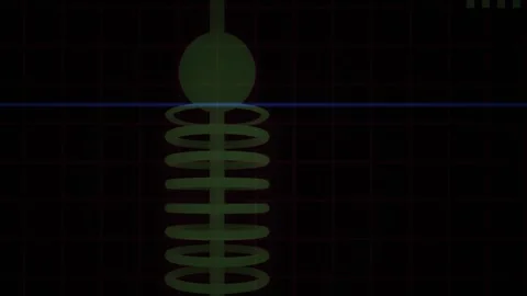 Abstract 3d Green Coil Spring Oscillation Technology Animation Stock Footage 343684313