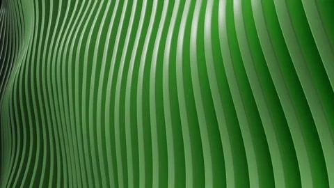 Abstract 3D green striped wave pattern background for modern design 库存插图
