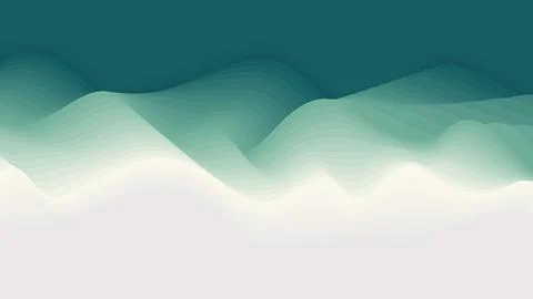 Abstract 3D green waves paper art layer background and texture Stock Illustration