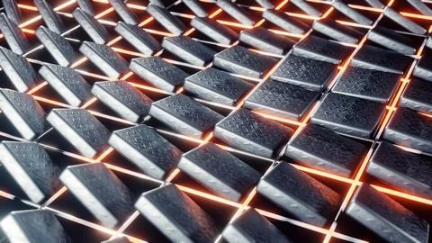 Abstract 3D grid with glowing lines and cubes for visually stunning digital art 스톡 일러스트