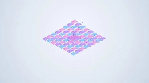Abstract 3d grid structure with floating elements moving over glowing digit.. Stock-Footage 341770769