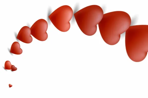 Abstract 3D Hearts Stock Footage 888623