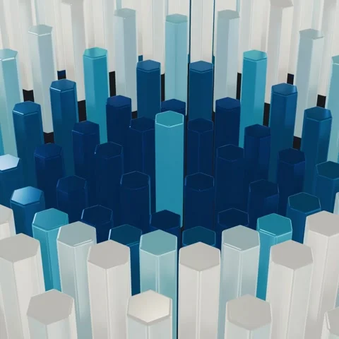 Abstract 3D Hexagon Wave Animation Blue and White Loop Stock Footage 328006690