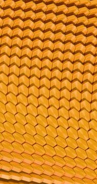 Abstract 3D Hexagonal Gold Pattern with Reflective Texture Illustrazione stock