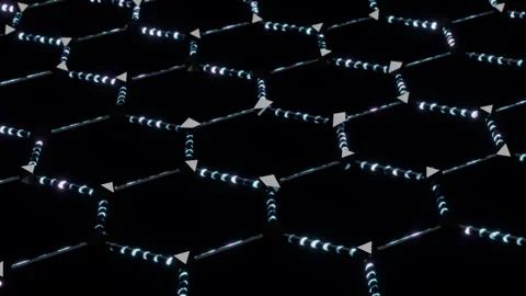 Abstract 3D Hexagonal Graphene Lattice Vídeos de archivo 332126854