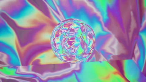 Abstract 3D Holographic Ball in Modern Style Animation. Stock Footage 239408471