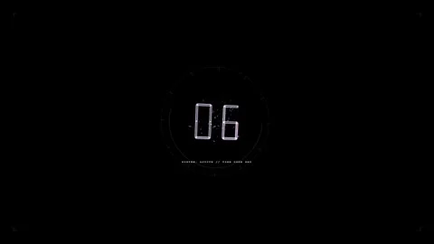 Abstract 3D Holographic Chrono Countdown Seamless Loop motion Stock-Footage 343205599