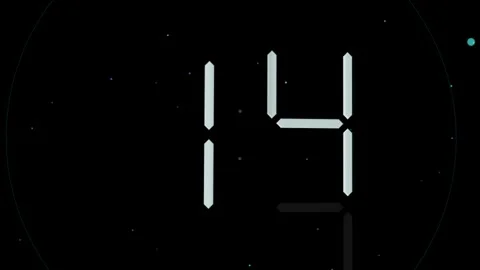 Abstract 3D Holographic Chrono Countdown 15 to 00 Seamless Motion Loop Stock-Footage 343205680