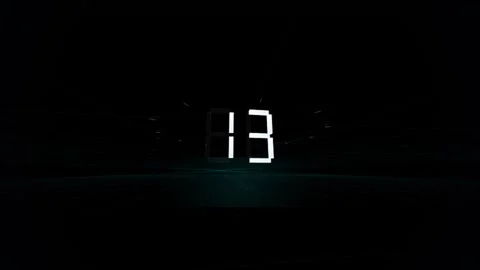 Abstract 3D Holographic Chrono Countdown 15 to 00 Seamless Motion Loop video Stock-Footage 343205734