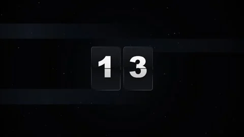Abstract 3D Holographic Chrono Split-Flap Countdown Timer Seamless motion video Stock-Footage 343205878