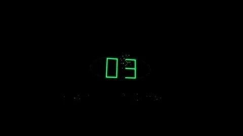 Abstract 3D Holographic Digital Countdown 10 to 00 Seamless Motion Loop Stock-Footage 343206039