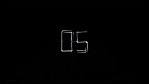 Abstract 3D Holographic Minimalist Countdown 10 to 00 Seamless Motion Loop Stock-Footage 343206181