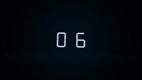 Abstract 3D Holographic Segmented Countdown 10 to 00 Timer Seamless Motion Loop Stock Footage 343206449