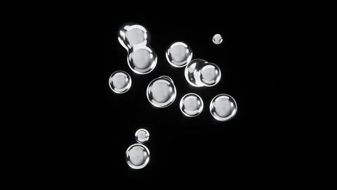 Abstract 3D horizontal chrome metallic silver spheres bubbles blob 4K wallpaper Illustrazione stock