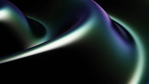 Abstract 3D horizontal metallic satin fabric smooth wave pulse animation loop Video stock 314573753