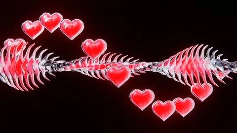 Abstract 3d horizontal social media trendy Valentine heart love seasonal snake Stock Illustration
