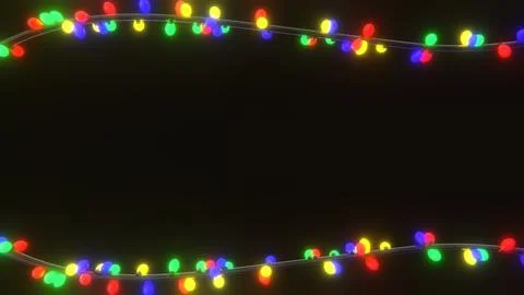 Abstract 3D horizontal winter backgrounds neon RGB led Merry Christmas lights Stock Illustration