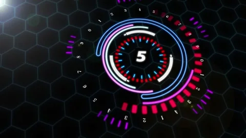 Abstract 3d HUB with timer Stock Footage 246453492