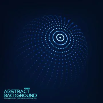 Abstract 3d Illuminated distorted Mesh Sphere . Neon Sign . Futuristic Иллюстрация