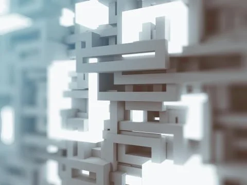 Abstract 3d illustration background made of geometric elements Stock Illustration