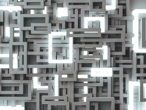 Abstract 3d illustration background made of geometric elements Stock Illustration