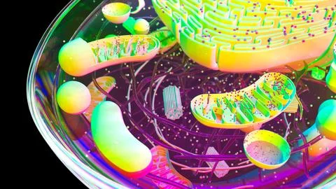 Abstract 3D illustration of the cell and the centriole Stock Illustration