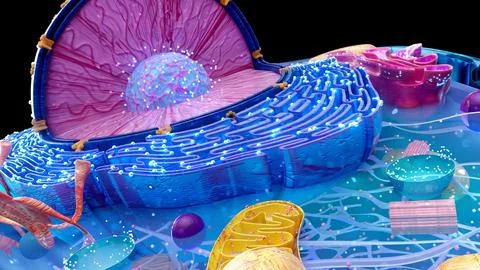Abstract 3D illustration of the cell and the reticulum Stock Illustration