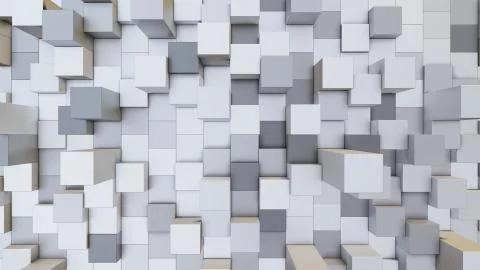 Abstract 3D illustration of colorful cubes background Ilustración de archivo