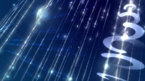 Abstract 3d illustration of a computer modeled cyberspace with archs, spirals Stock Illustration