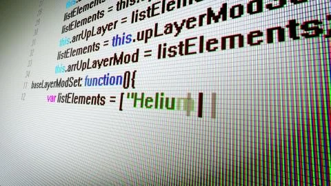 Abstract 3d illustration of a computer screen placed askew with extreme close Illustrazione stock