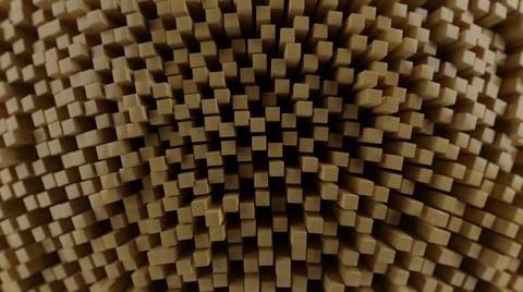 Abstract 3d illustration of a displaced pattern of wooden blocks Stock Illustration