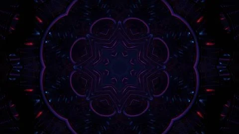 Abstract 3d illustration of dynamic dark blue mandala sphere Stock Illustration