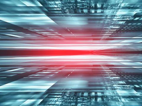 Abstract 3d illustration - future technologies, virtual reality or startup Stock Illustration