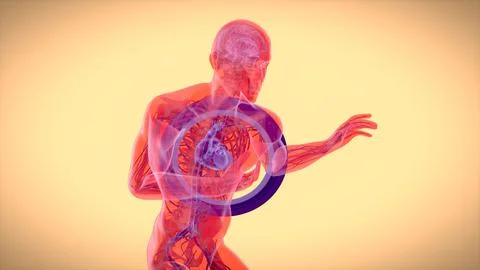 Abstract 3D illustration of a heart attack Stock Illustration