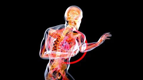 Abstract 3D illustration of a heart attack Stock Illustration