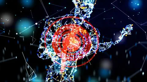Abstract 3D illustration of a heart attack Stock Illustration