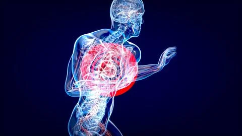 Abstract 3D illustration of a heart attack Stock Illustration