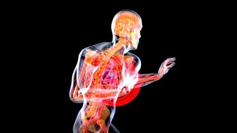 Abstract 3D illustration of a heart attack Stock Illustration