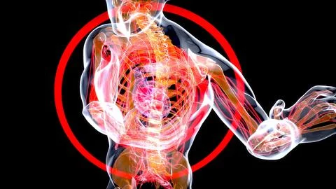 Abstract 3D illustration of a heart attack Stock Illustration