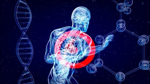 Abstract 3D illustration of a heart attack Stock Illustration