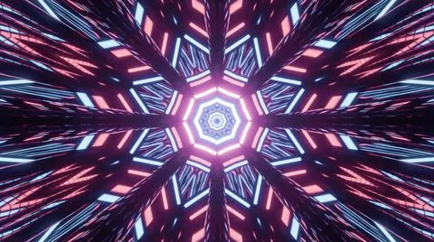 Abstract 3d illustration of luminous poly angular ornaments Stockillustratie