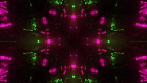 Abstract 3D illustration of passage with neon lights Stock Footage 149159865
