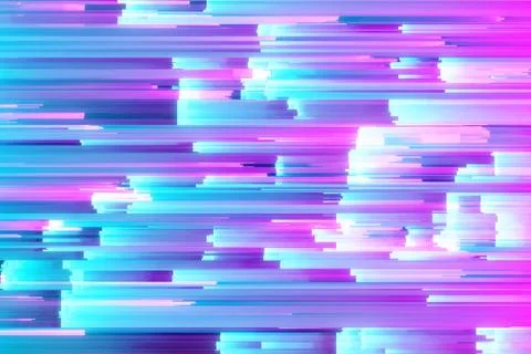 Abstract 3d illustration of pixel sorting pattern glitch effect. Use in music Stock Illustration
