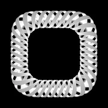 Abstract 3D illustration of a rectangle with lines twisted into a spiral. v.. 스톡 일러스트