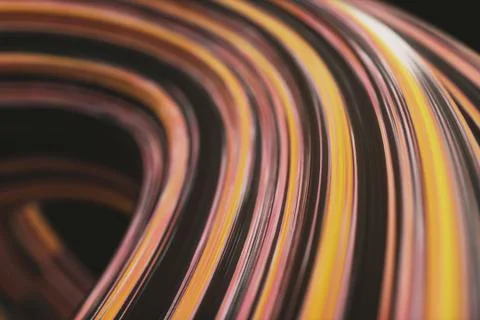 Abstract 3d illustration, rotating twisted shape, motion background design, Stock Illustration