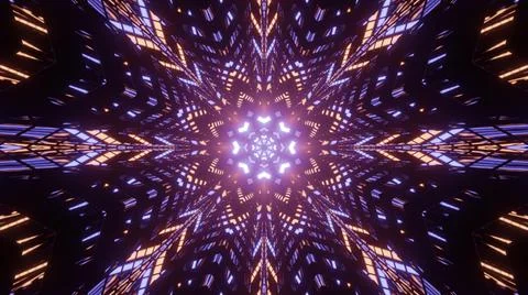 Abstract 3d illustration of snowflake shaped pattern forming perspective 스톡 일러스트